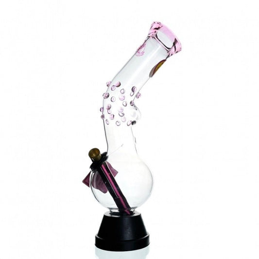 Agung Pink Dots Bubble Glass Bong 31cm - Bong Empire