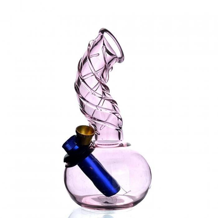 Agung Pink Twister Glass Bong 16cm - Bong Empire