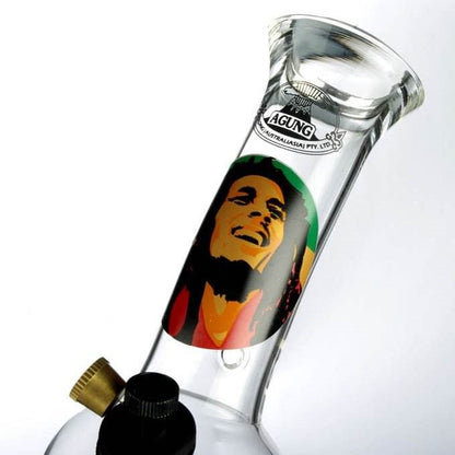 Agung Rasta Bob Marley Glass Bong 24cm - Bong Empire