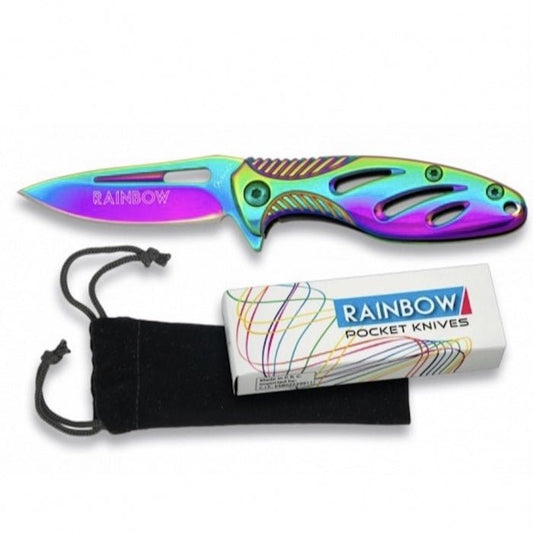 Albainox Rainbow Aluminum Handle Folding Knife 10cm - Bong Empire