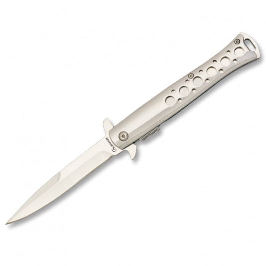 Albainox Silver Stiletto Folding Knife 13cm - Bong Empire
