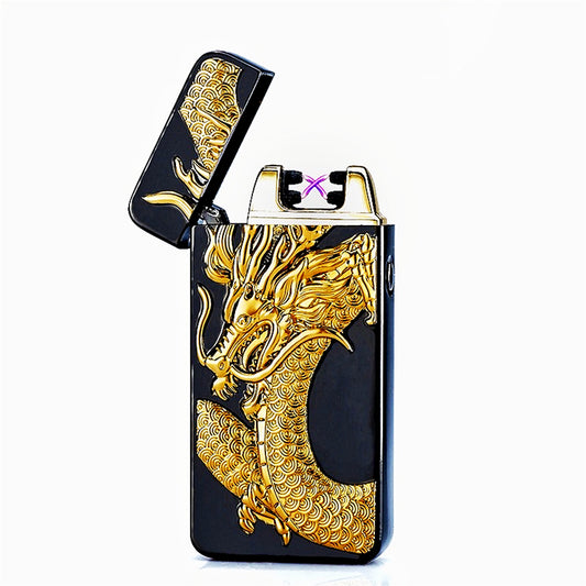 Plasma Arc Rechargeable Dragon Lighter Black - Bong Empire