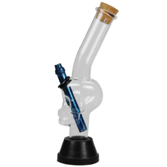 NEW - Skull Glass Gripper Bong 27cm