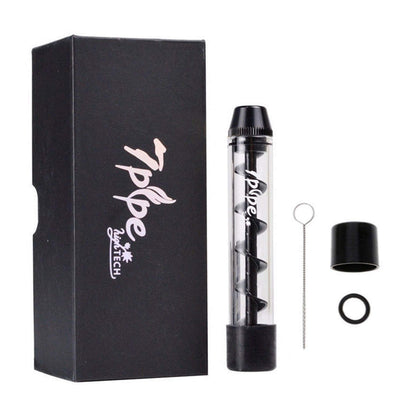 Black 7 Pipe Twist Glass Blunt 9.5cm - Bong Empire