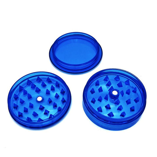 Blue Acrylic 3 Layer Herb Grinder 61mm - Bong Empire