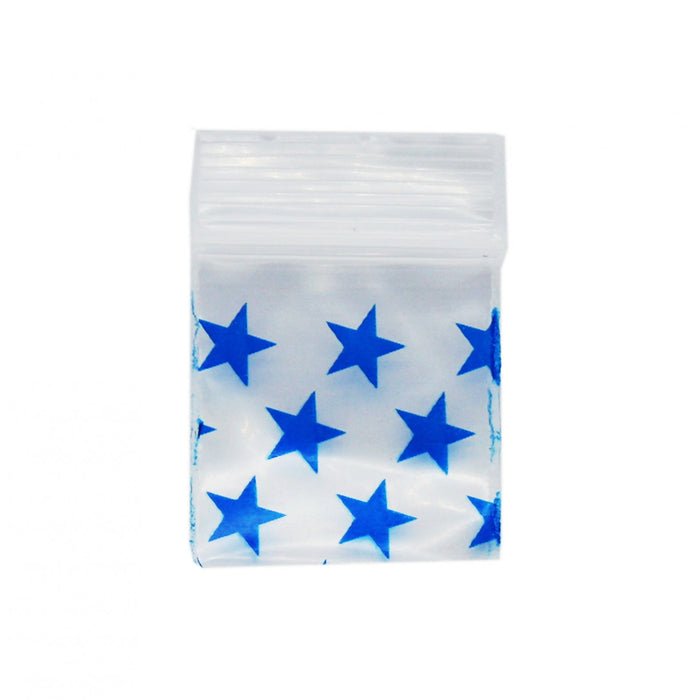 Blue Star Resealable Plastic Bags 25x25mm - Bong Empire