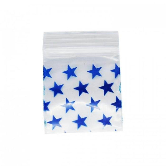 Blue Star Resealable Plastic Bags 32x32mm 100 Pack - Bong Empire