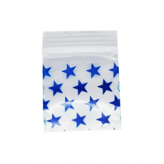 Blue Star Resealable Plastic Bags 32x32mm 100 Pack - Bong Empire