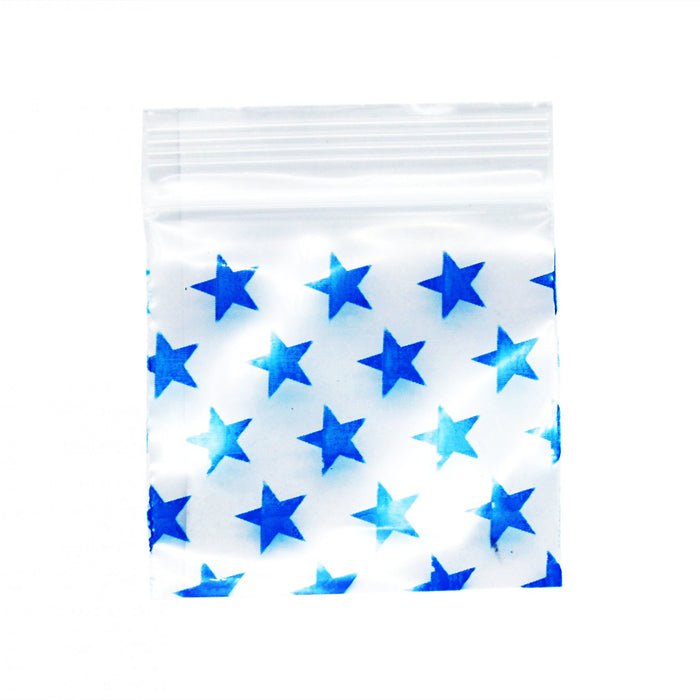 Blue Star Resealable Plastic Bags 38x38mm 100 Pack - Bong Empire