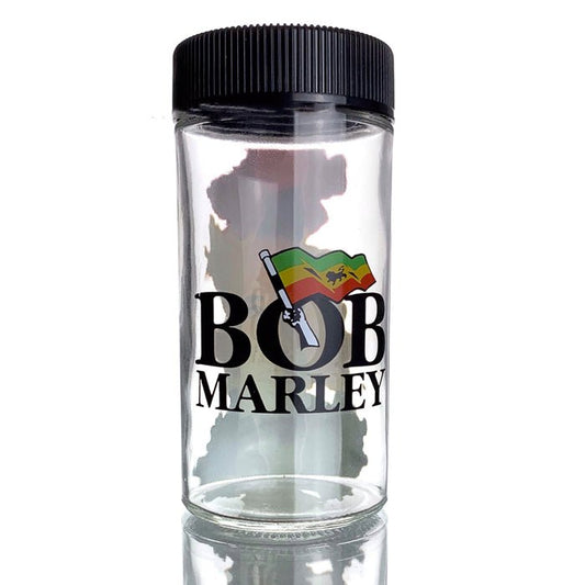 Bob Marley Screw On Top Lid Glass Jar 220mL - Bong Empire