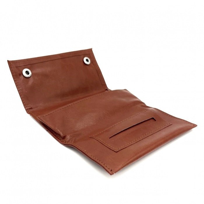 Brown PU Leather Tobacco Pouch Rolling Paper Portable Bag - Bong Empire