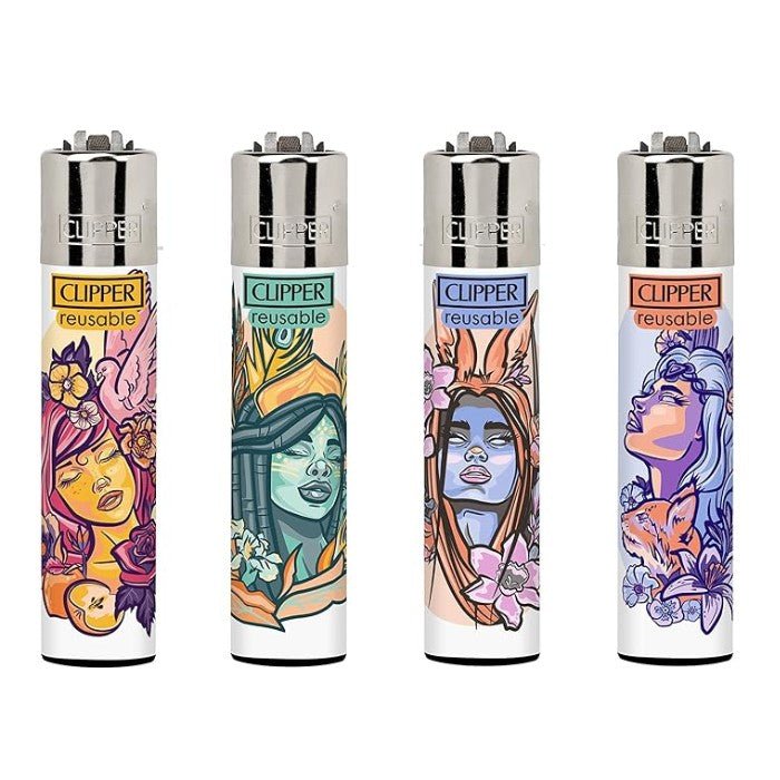 Clipper Goddesses Refillable Gas Lighter - Bong Empire