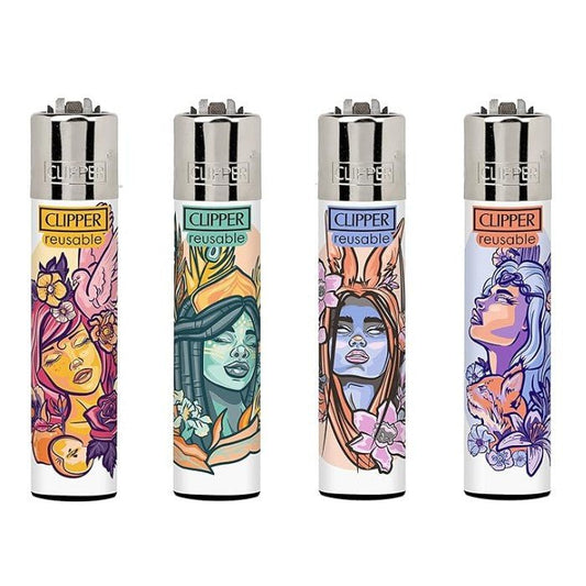 Clipper Goddesses Refillable Gas Lighter - Bong Empire