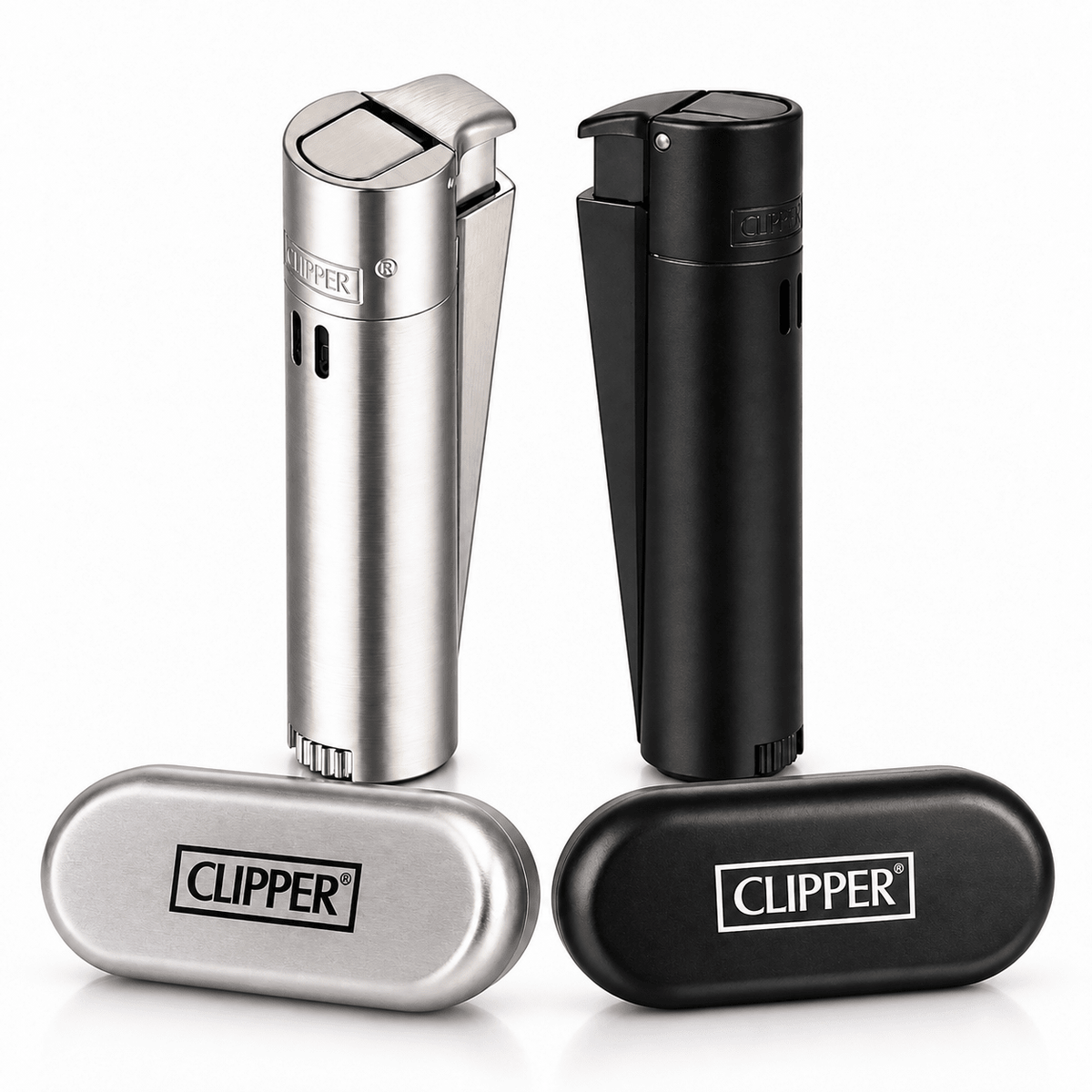 Clipper Metal Jet Lighter With Case