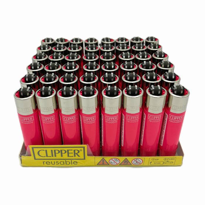 Clipper Pink Fluro Refillable Gas Lighter - Bong Empire