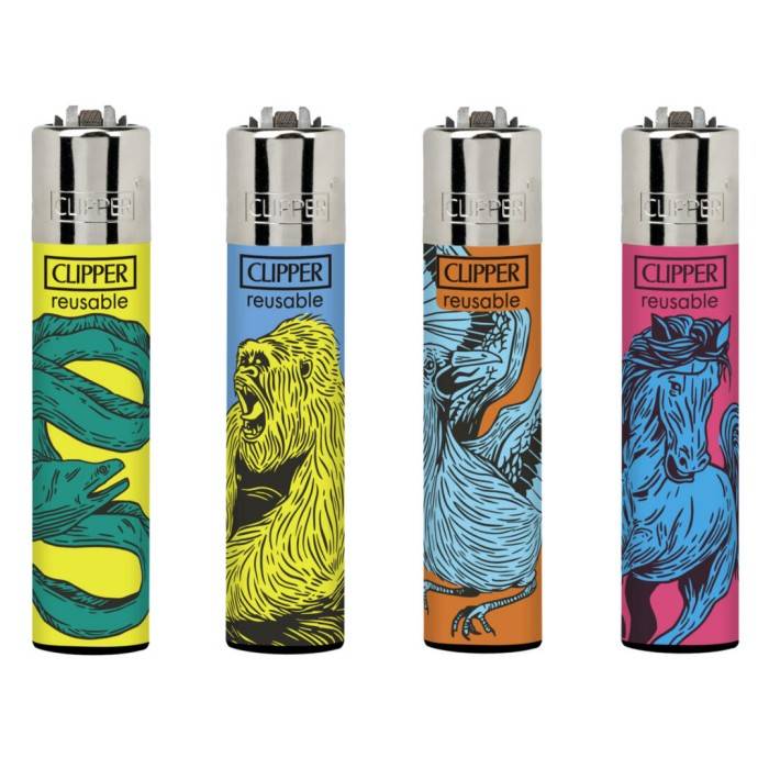 Clipper Wild Animals Refillable Gas Lighter - Bong Empire