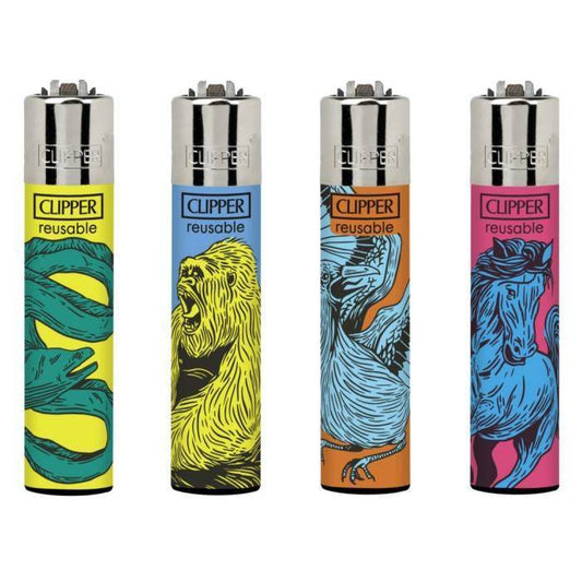 Clipper Wild Animals Refillable Gas Lighter - Bong Empire