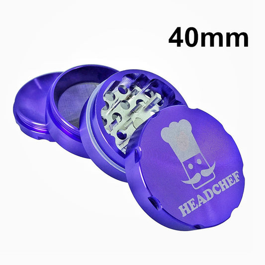 Headchef Purple Aluminium 4 Layers Grinder 40mm - Bong Empire