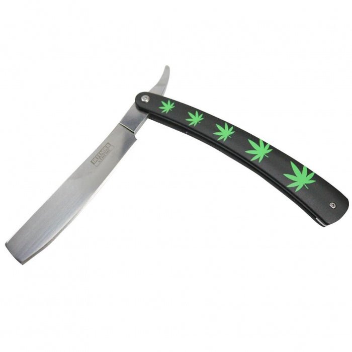 Defender Xtreme Razor Green Leaf Folding Knife - Bong Empire