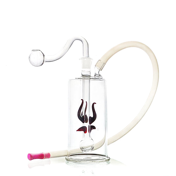 Glass Bubbler Water Pipe With Decoration 12cm