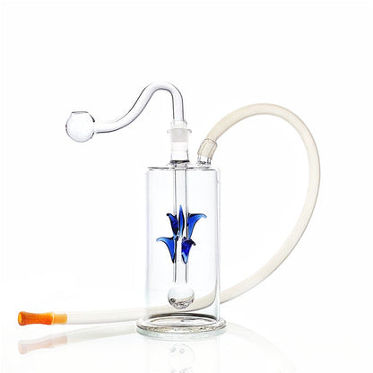 Glass Bubbler Water Pipe With Decoration 12cm