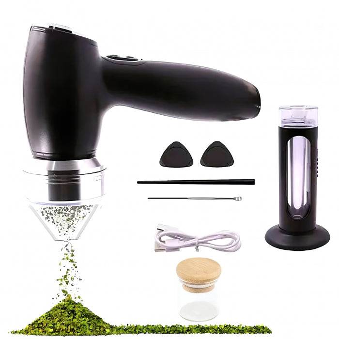 Electric Grinder Kit with Accessories Black - Bong Empire