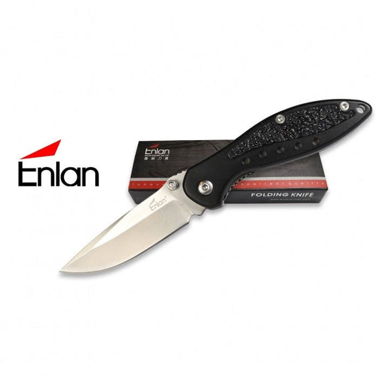 Enlan Black Alloy Handle With Speckle Folding Knife - Bong Empire