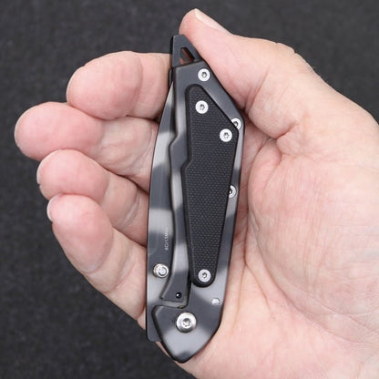 Enlan Camo Steel And Black G10 Handle Folding Knife - Bong Empire