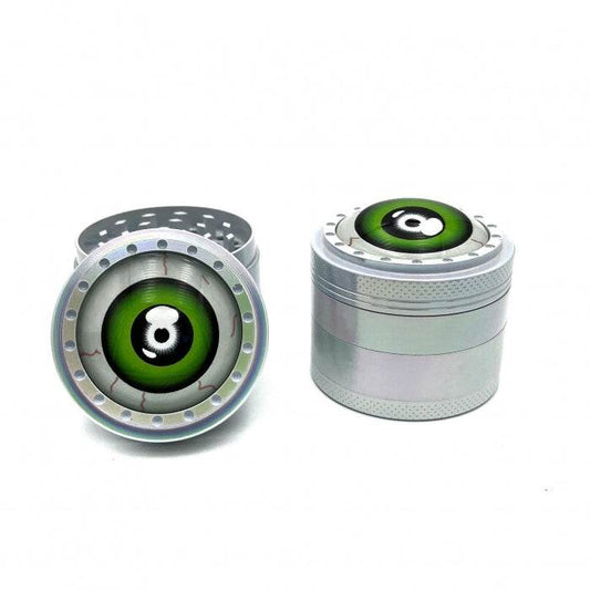 Fancy Eyeball Green Zinc Alloy 4 Piece Grinder 50mm - Bong Empire