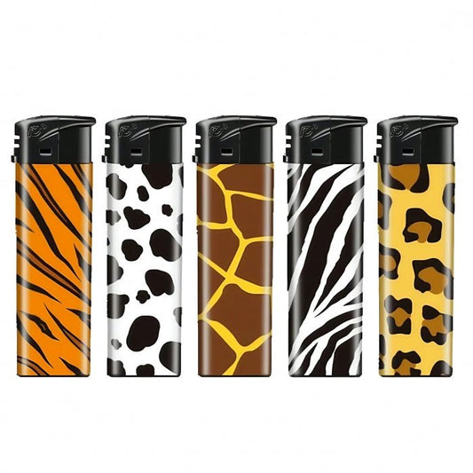 FlameClub Animal Skin Wind Proof Refillable Adjustable Gas Jet Lighter - Bong Empire