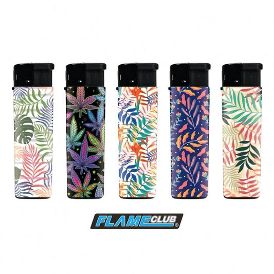 FlameClub Leaf Refillable Gas Lighter 5 Pack - Bong Empire