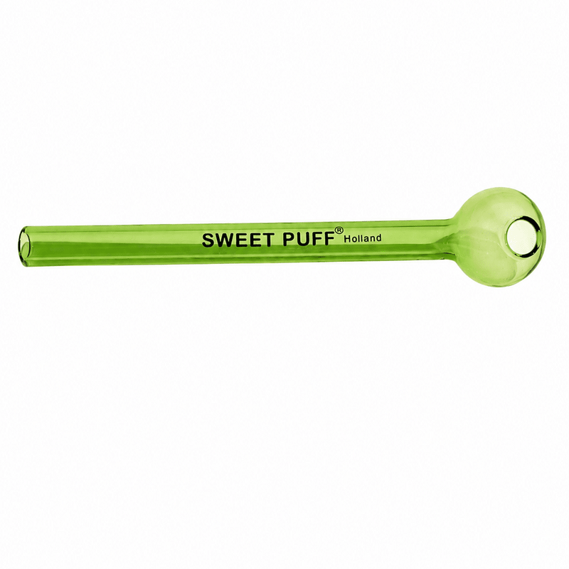 Full Colour Straight Sweet Puff Glass Pipe 12cm Green