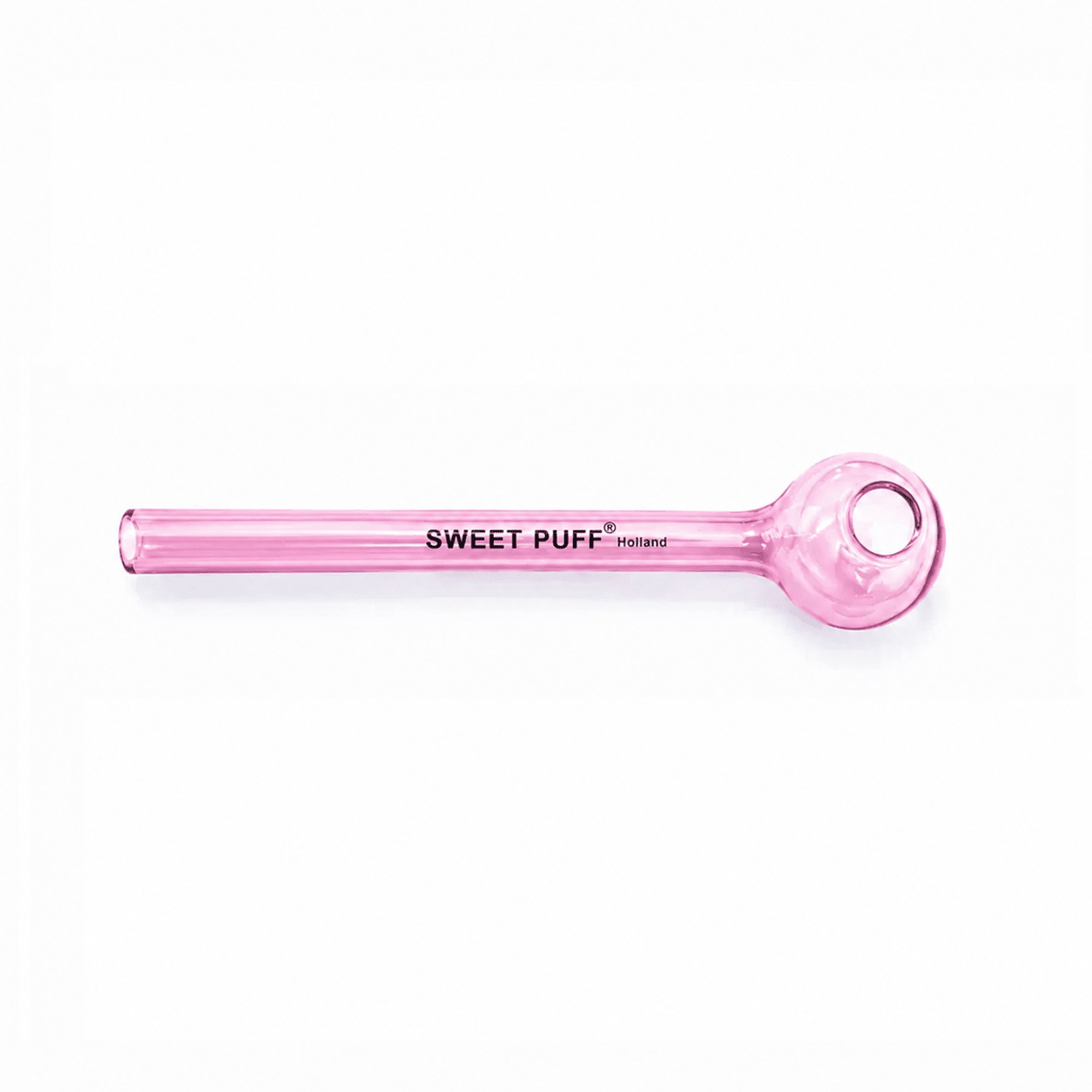 Full Colour Straight Sweet Puff Glass Pipe 14cm Pink