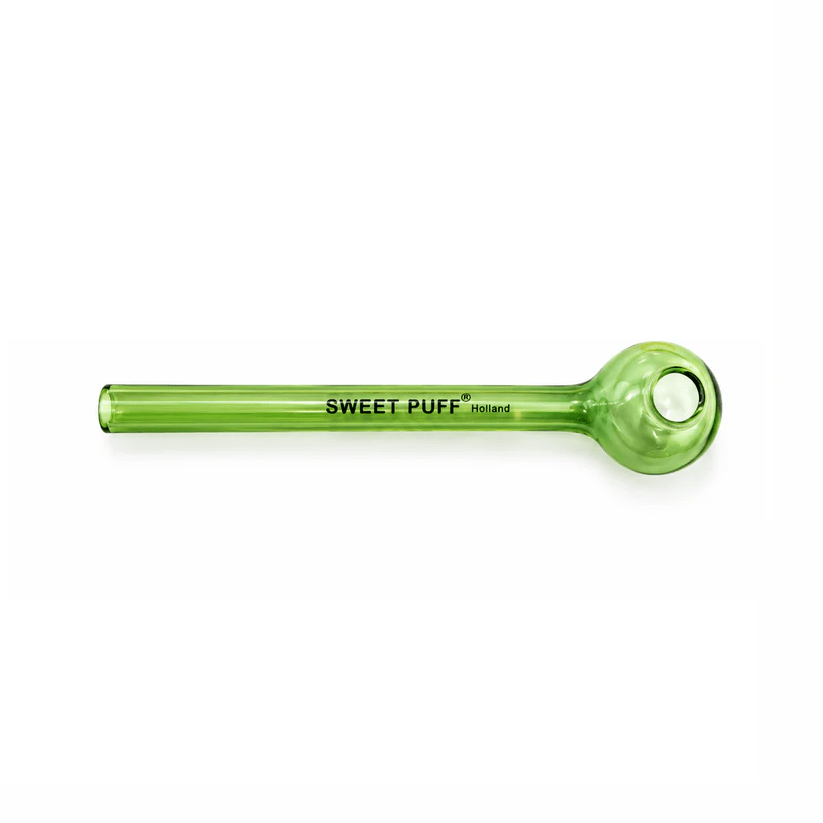 Full Colour Straight Sweet Puff Glass Pipe 14cm Green