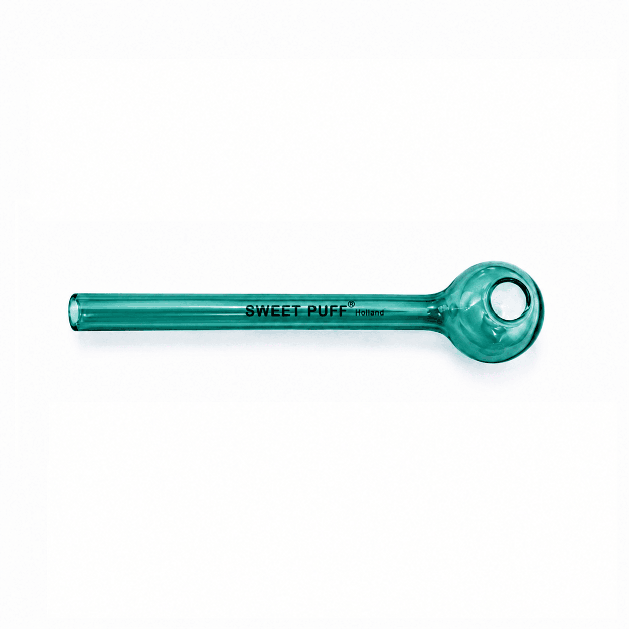 Full Colour Straight Sweet Puff Glass Pipe 14cm Teal
