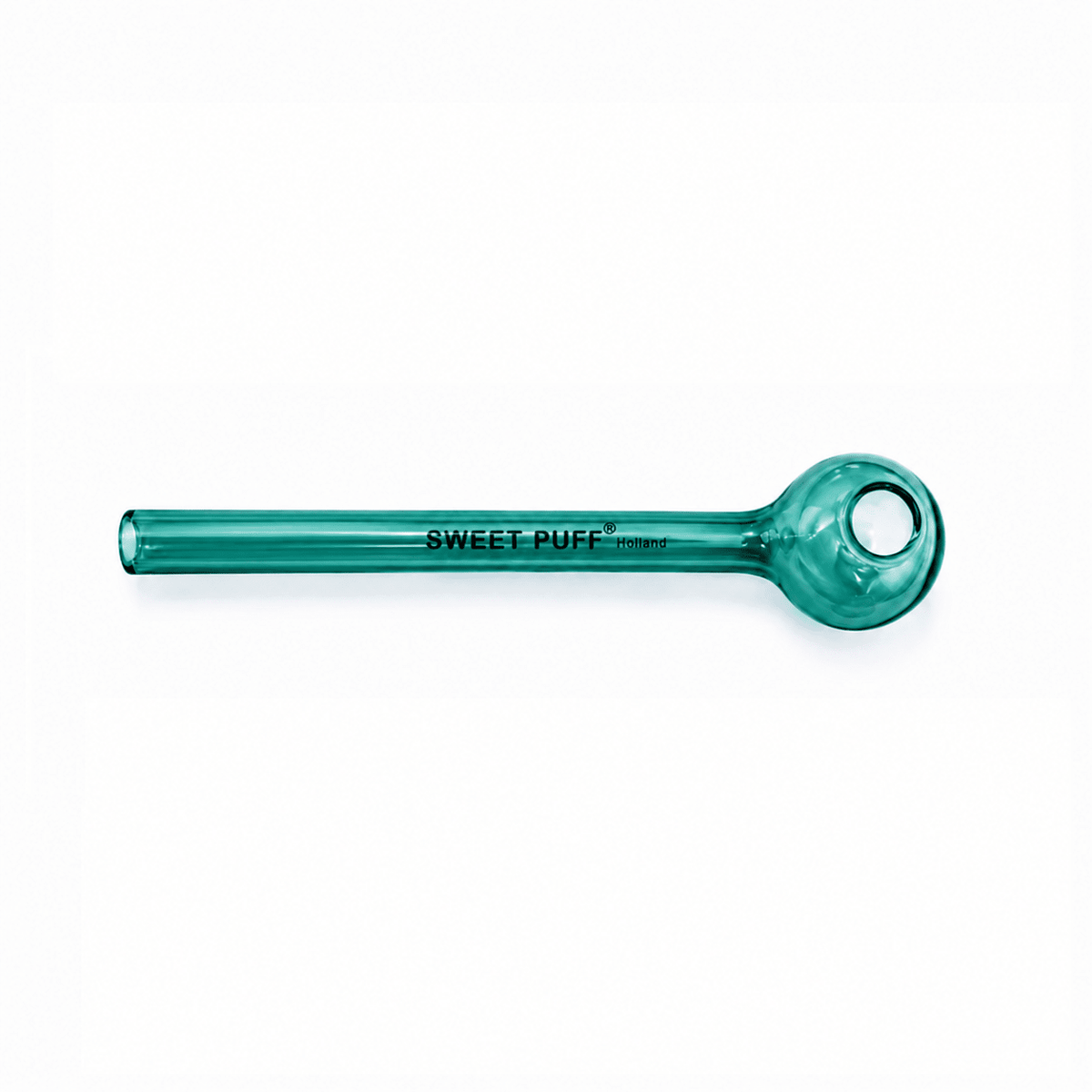 Full Colour Straight Sweet Puff Glass Pipe 14cm Teal