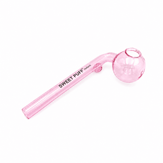 Full Colour Sweet Puff Glass Pipe 12cm Pink