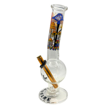 28cm Mushroom Glass Bong – Colourful Printed Design
