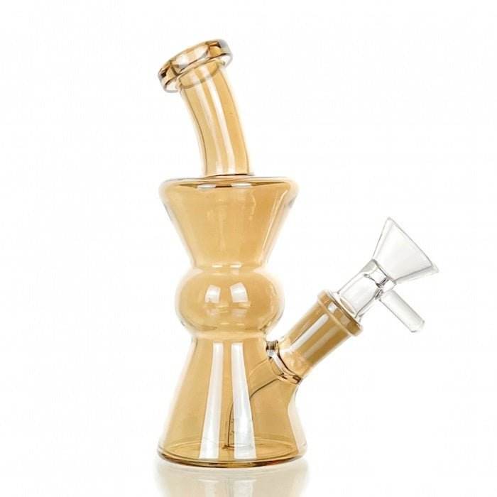 Gold Twister Beaker Glass Bong 15cm - Bong Empire
