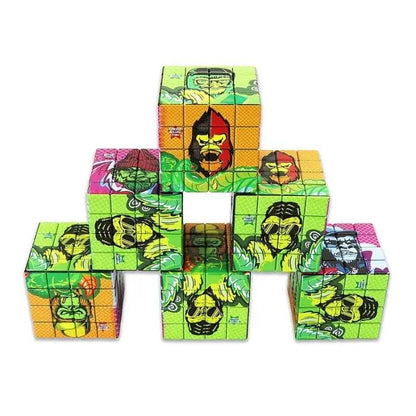 Gorilla Rolling Stars Rubik’s Cube 4 Piece Grinder 60mm - Bong Empire