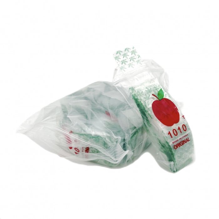 Green Weed Resealable Plastic Bags 25x25mm 1000 Pack - Bong Empire