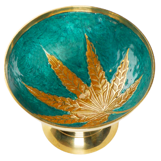 Agung Brass Bowl with Leaf Design