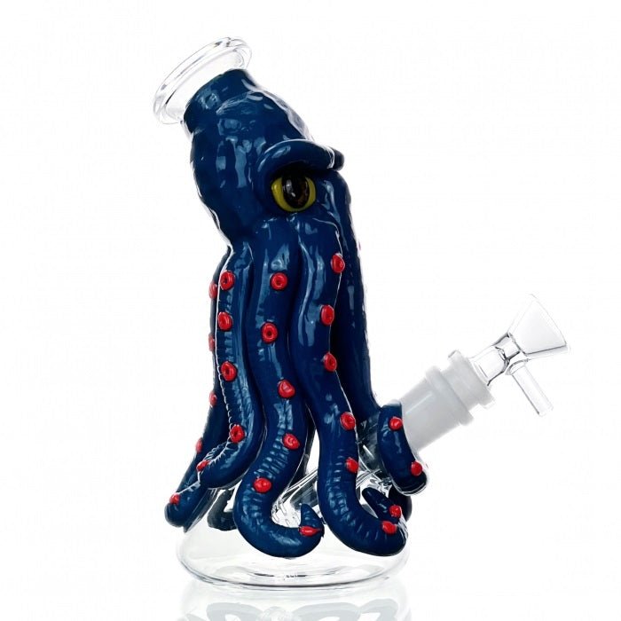 HBKing 3D Blue Octopus Monster Glass Bong 19cm - Bong Empire