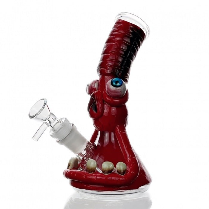 HBKing 3D Red Big Mouth Monster Glass Bong 19cm - Bong Empire