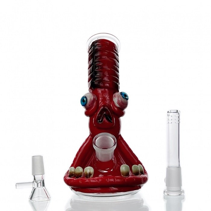 HBKing 3D Red Big Mouth Monster Glass Bong 19cm - Bong Empire