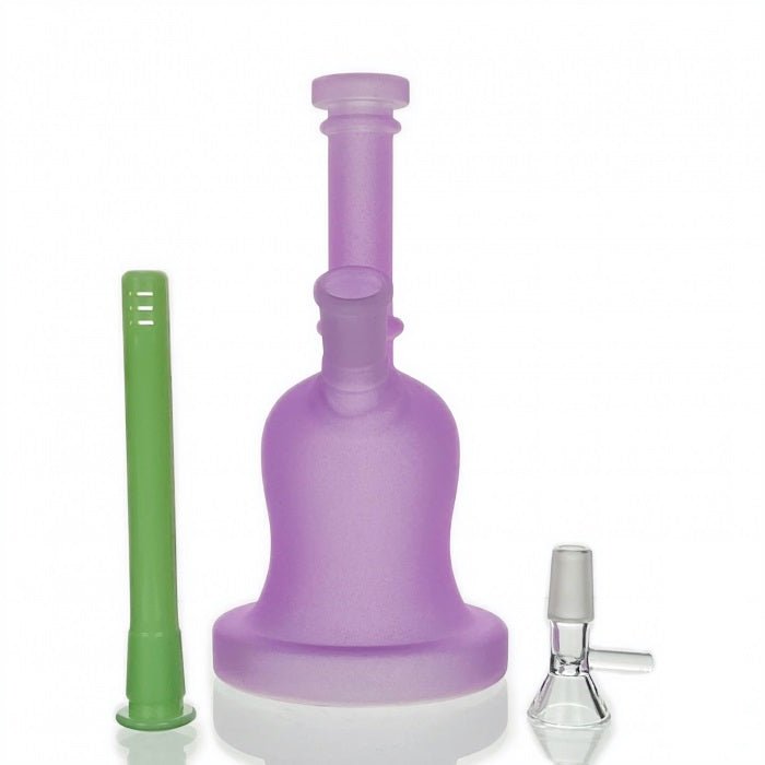 HBKing Frosted Luminous Bell Glass Bong 21cm - Bong Empire