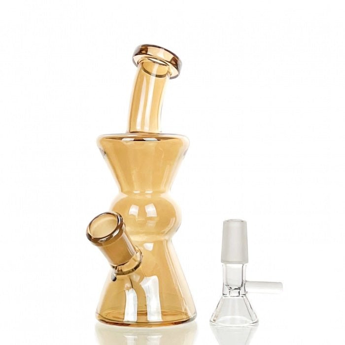 HBking Gold Twister Beaker Glass Bong 15cm - Bong Empire