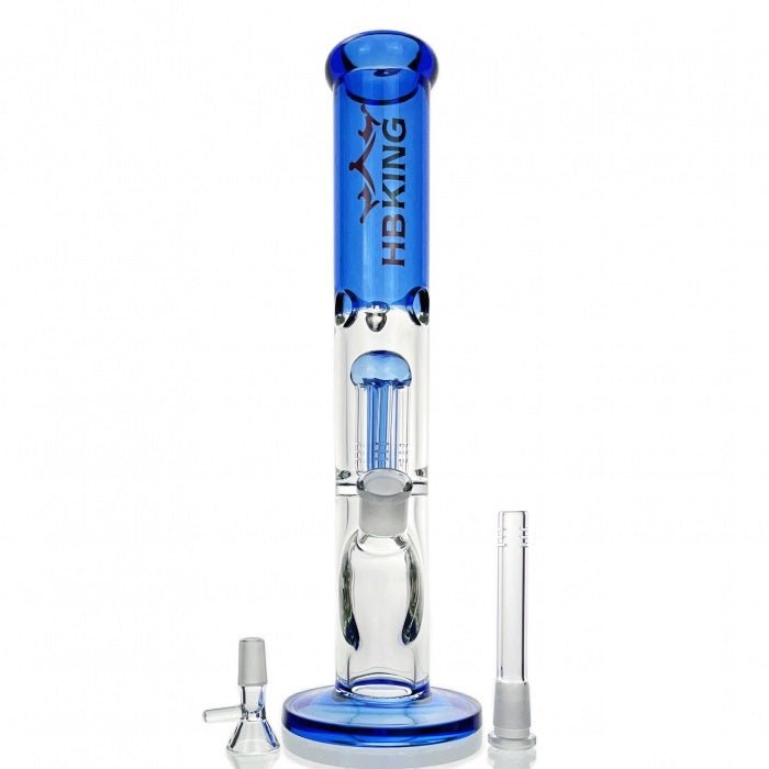 HBKing Six Arm Percolator Straight Tube Glass Bong 36cm - Bong Empire