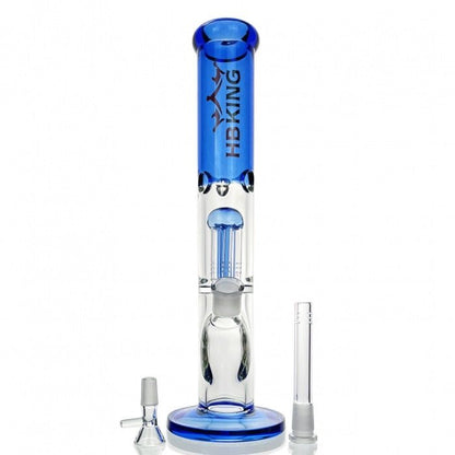 HBKing Six Arm Percolator Straight Tube Glass Bong 36cm - Bong Empire