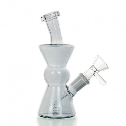 HBking Smoke Grey Funnel Timer Glass Bong 15cm - Bong Empire